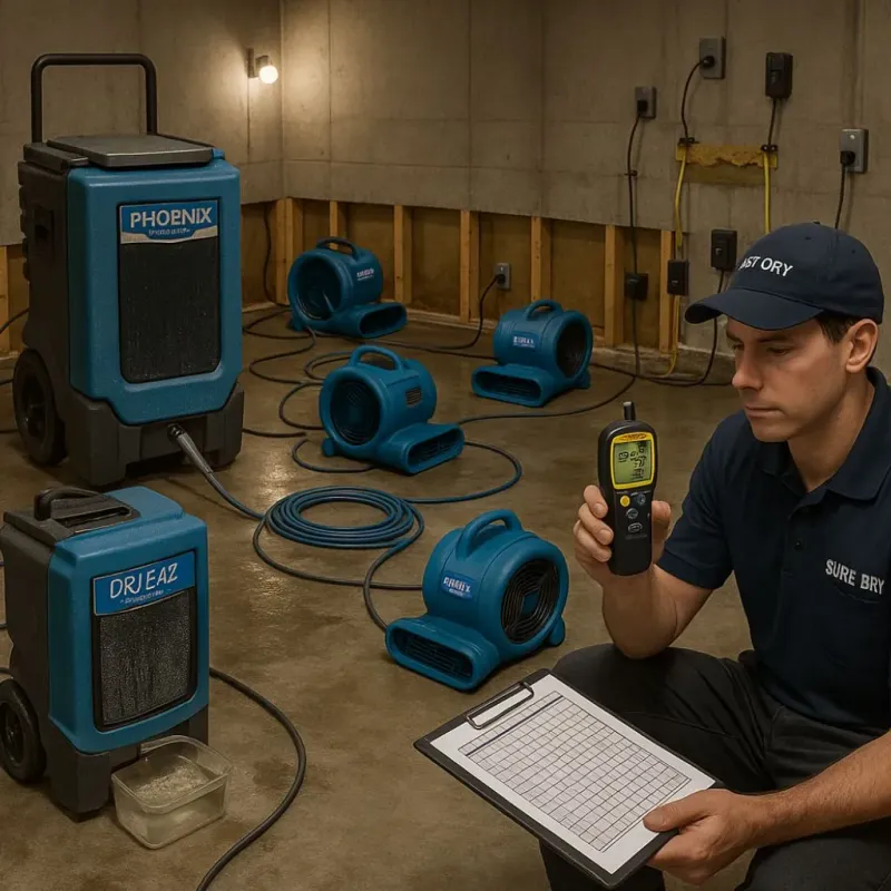 Structural Drying and Dehumidification process in Weaver, AL